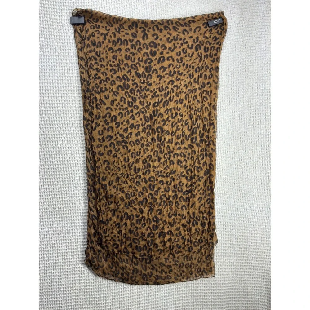Mob Wife Womens Unbranded Leopard Animal Print Scarf OS Brown Black